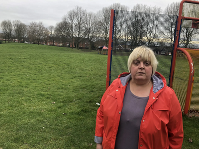Image courtesy of By Iain Donaldson Jackie Pearcey opposes the sale of the local park on Taylor Street including the Red Rec.