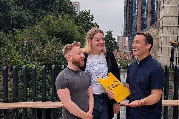 Alan, Chris and Luke stood on the Ashton Canal Bridge