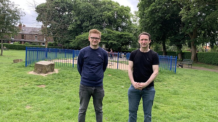 John Leech and Richard Kilpatrick at Cavendish Park, West Didsbury