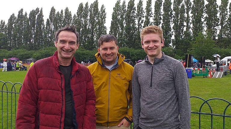 Bryn, John, and Richard at Didsbury Park